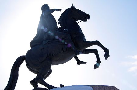 The Bronze Horseman in Saint-Petersburg, Russia.の写真素材