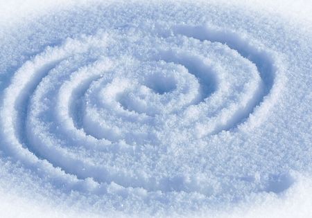  The spiral labyrinth on a snow.の写真素材