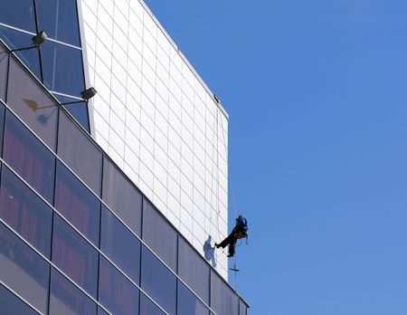 The window washer. Clear day.の写真素材