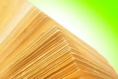 The pages of an old book close up.の写真素材