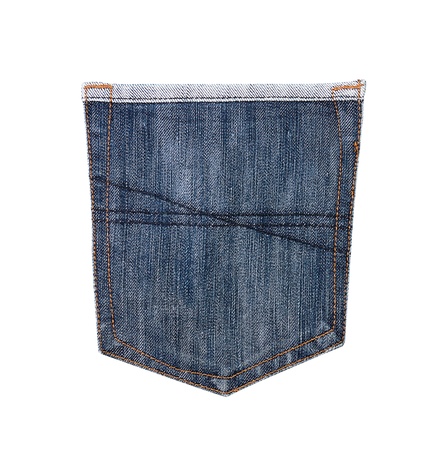 hip-pocket of jeans on whiteの写真素材