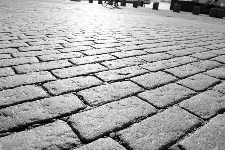 The fragment of a pavement. Black and white.の写真素材