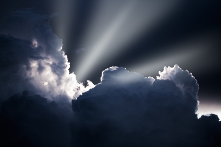 dramatic sky in the eveningの写真素材