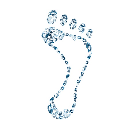 abstract footprint from water dropsの写真素材
