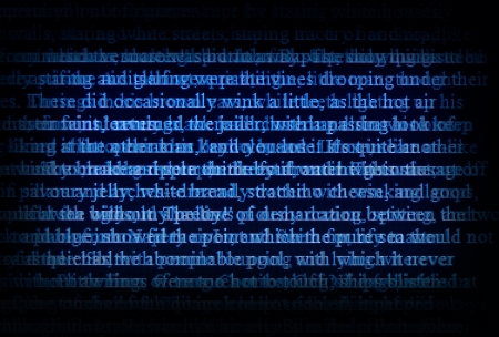abstract digital text on a screenの写真素材
