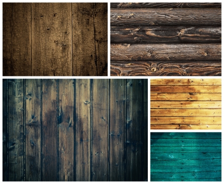 collection of wooden backgrounds close upの写真素材