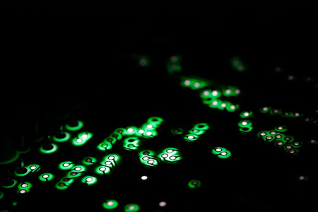 Electronic circuit board close up.