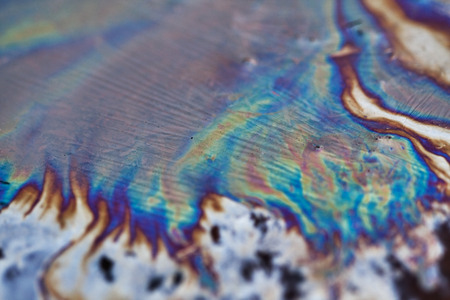 Oil Slick close up - abstract backgroundの写真素材