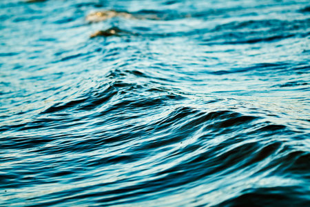 sea wave close up, low angle view, cross processing effect