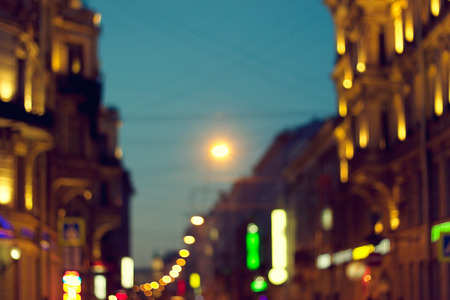 defocused background, white nights in St. Petersburg, Russiaの写真素材