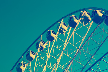 amusement park, ferris wheel, retro vintage style effectの写真素材