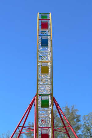 amusement park, ferris wheel in a clear dayの写真素材