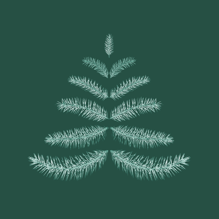 fir branches in the form of a xmas tree, symbol of the New Year and Merry Christmas, x-ray effect
の写真素材