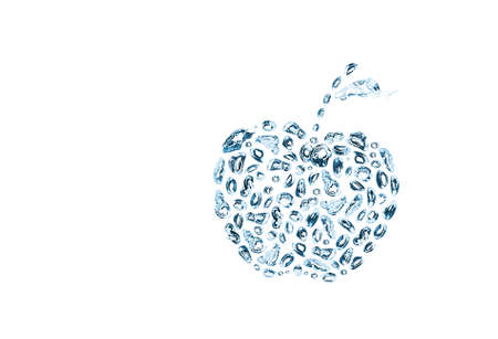 water bubbles in the shape of apple on whiteの写真素材