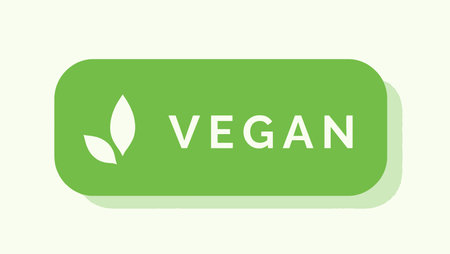 Vegan icon. Flat design. Vector illustration. green colorのイラスト素材
