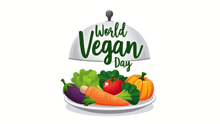 World Vegetarian Day Vector Illustration. Suitable for greeting cards, posters and bannersのイラスト素材