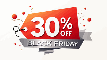 Black friday sale banner with red geometric shapes. Vector illustration.のイラスト素材