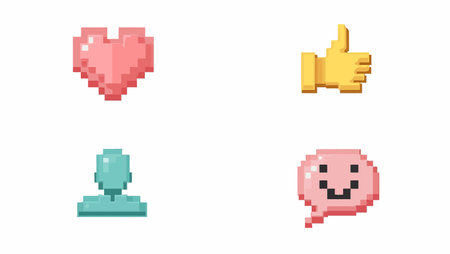 Pixel art icons set. Pixelated pixel art icons. Pixel art vector illustration.