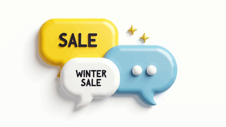Two speech bubbles with the words SALE and WINTER SALE