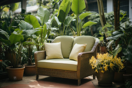 fresh flowers and bright greenery in the yard inspiration ideasの素材