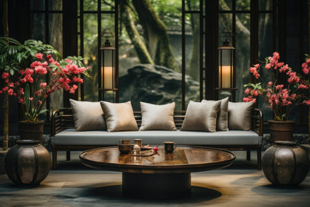 fresh flowers and bright greenery in the yard inspiration ideasの素材