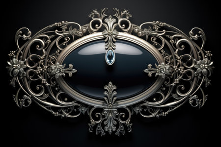 Illustration of an ornate frame on a black background - 3d renderの素材