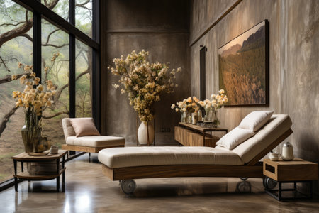 Interior design of modern living room, sofa and coffee table.の素材