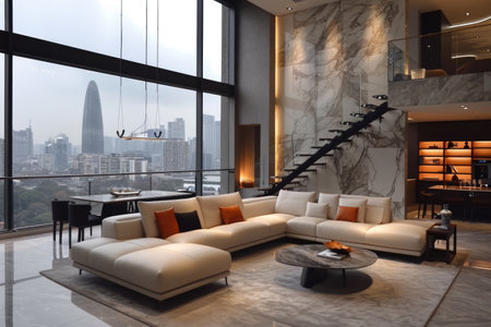 modern minimalist living room with a set of sofa decoration style inspiration ideasの素材