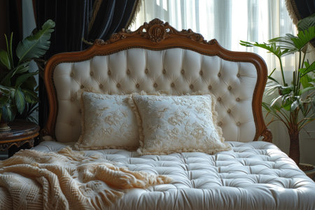 luxurious bedroom with a comfort mattress decoration style inspiration ideasの素材