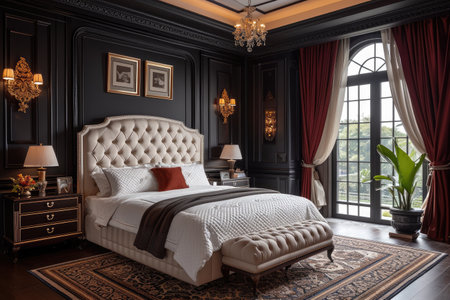 luxurious bedroom with a comfort mattress decoration style inspiration ideasの素材