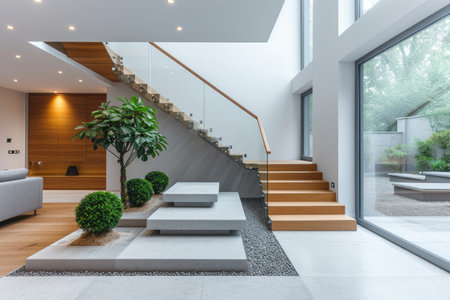 Modern minimalist home style with staircase style inspiration ideasの素材