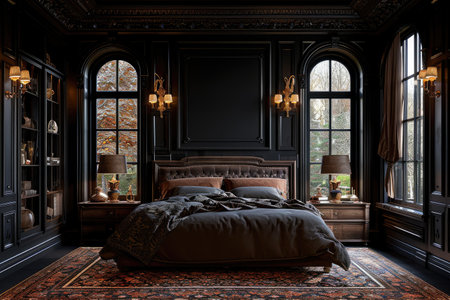 luxurious bedroom with a comfort mattress decoration style inspiration ideasの素材