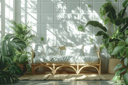 A bright minimalist design modern living room with a chairs and industrial concept style inspiration ideasの素材