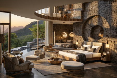 Modern luxury resorts with beautiful view style inspirationの素材