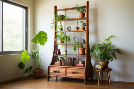 shelves with a dresser or drawer use teak wood decoration style inspirationの素材