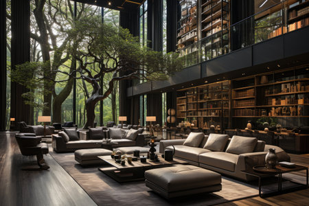 living room with good lighting design make it luminous and glowing inspiration ideasの素材