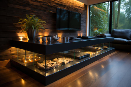 living room with good lighting design make it luminous and glowing inspiration ideasの素材