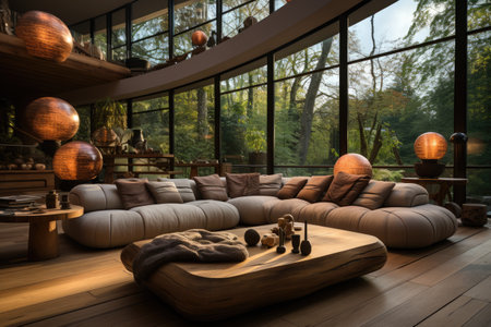 living room with good lighting design make it luminous and glowing inspiration ideasの素材