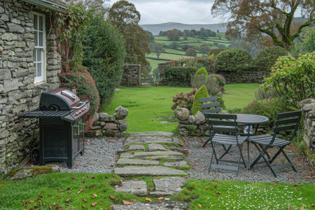 garden,patio,terrace,summer,grill,grilled,bbq,flowers,flower,park,green lawn,green,bright sun,sun,sunny,minimalist,modern,house,interior,vintage,luxury,decoration style,decoration,style,inspiration ideas,inspiration,ideas,ai,generated,ai generated,professional,photographyの素材