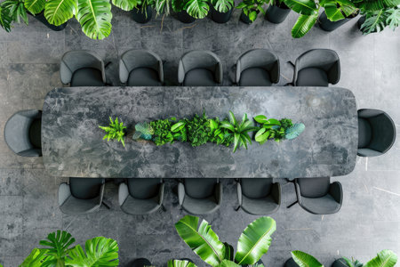 modern office meeting room with long table and chairs interior design inspiration ideasの素材