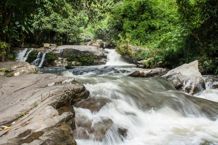 Waterfall at cheangmail thailand travel.の写真素材