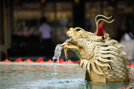 Water spurting dragonの写真素材