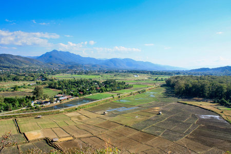 A natural field of Mae Hong Son, Thailand.