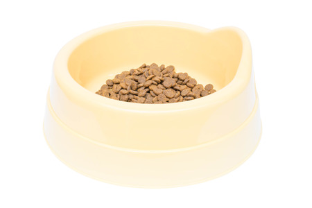 Pet bowl for food and water to the health of pets, pet bowl isolated and clipping part.の写真素材