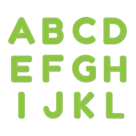 Vector green font with seam on transparent backgroundのイラスト素材