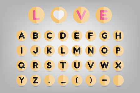 Vector Flat icon capital letter font on gray backgroundのイラスト素材