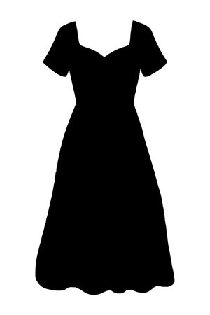 A modern dress illustration in stylish silhouette form ideal for boutique collections digital design projects and contemporary fashion artのイラスト素材