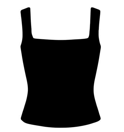 A chic square neck tank top illustration in silhouette style ideal for contemporary fashion branding minimal apparel projects and boutique collectionsのイラスト素材