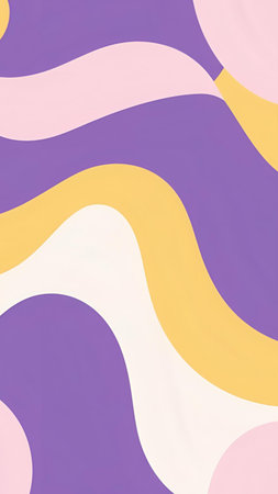 vibrant flowing curves with 70s inspiration perfect for backgrounds prints and digital contentの素材