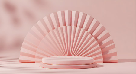 Clean aesthetic with pastel pink props and cream jar. Great for branding, skincare packaging, or minimalist product displays.の素材